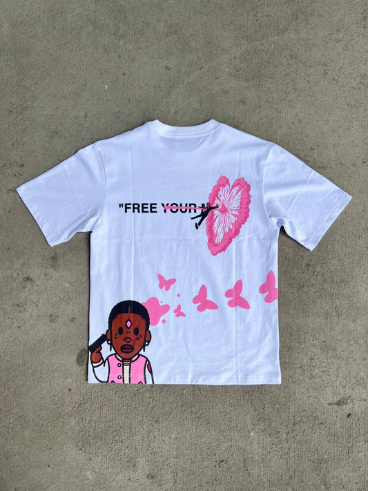 YNI Free Your Mind Tee - Pink Tape